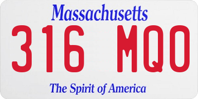 MA license plate 316MQ0