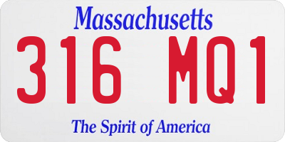 MA license plate 316MQ1