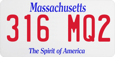 MA license plate 316MQ2