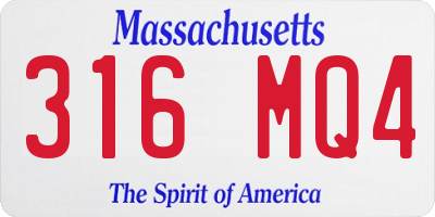 MA license plate 316MQ4
