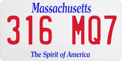 MA license plate 316MQ7