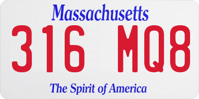 MA license plate 316MQ8
