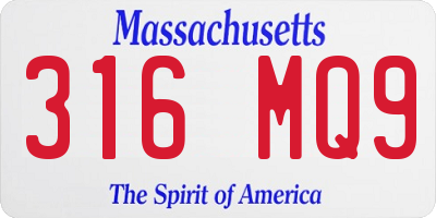 MA license plate 316MQ9