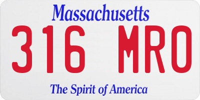 MA license plate 316MR0