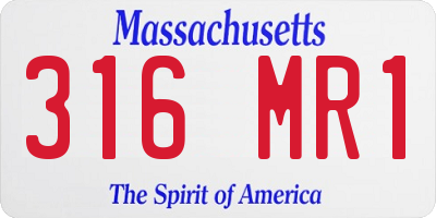 MA license plate 316MR1