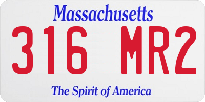MA license plate 316MR2