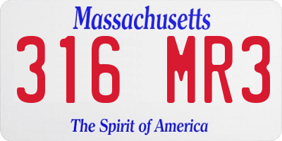 MA license plate 316MR3