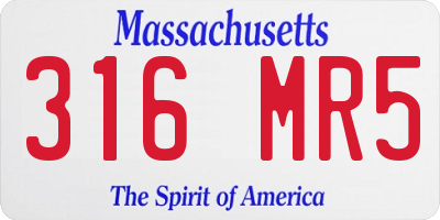 MA license plate 316MR5