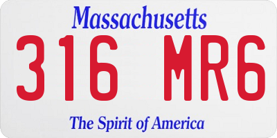 MA license plate 316MR6