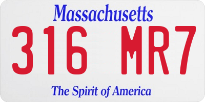 MA license plate 316MR7