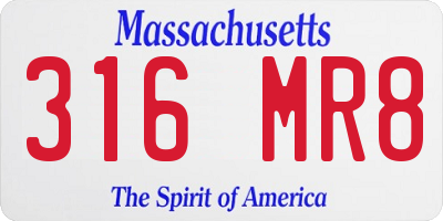 MA license plate 316MR8