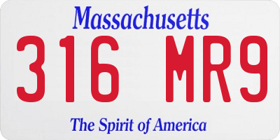 MA license plate 316MR9