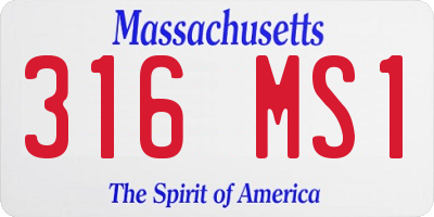 MA license plate 316MS1