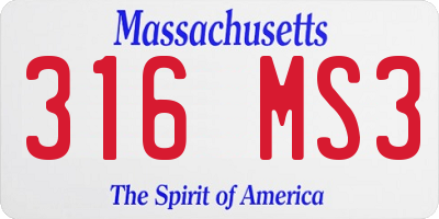 MA license plate 316MS3