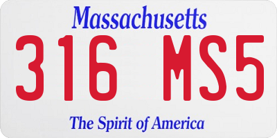 MA license plate 316MS5