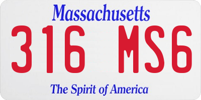 MA license plate 316MS6