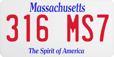 MA license plate 316MS7