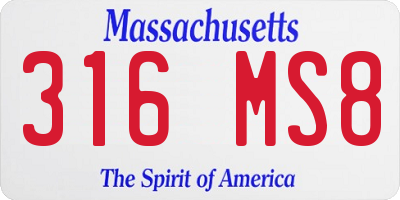 MA license plate 316MS8