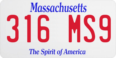 MA license plate 316MS9
