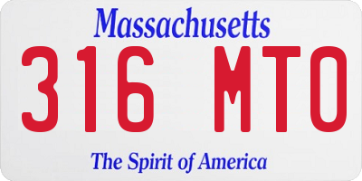MA license plate 316MT0