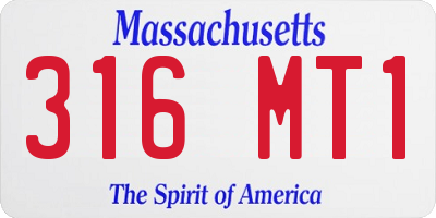MA license plate 316MT1