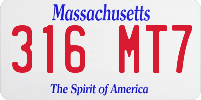 MA license plate 316MT7