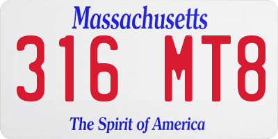 MA license plate 316MT8