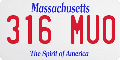 MA license plate 316MU0