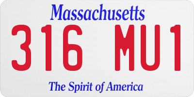 MA license plate 316MU1