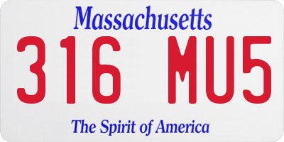 MA license plate 316MU5