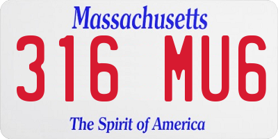 MA license plate 316MU6