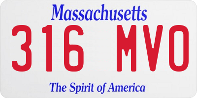 MA license plate 316MV0