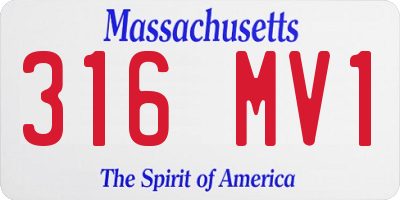 MA license plate 316MV1