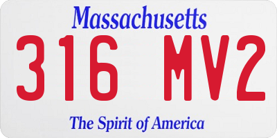 MA license plate 316MV2