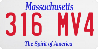 MA license plate 316MV4