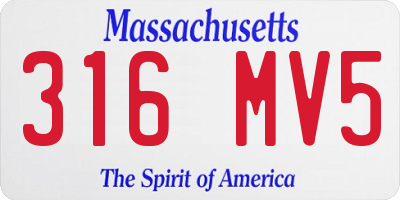 MA license plate 316MV5