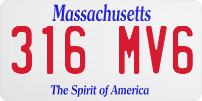 MA license plate 316MV6