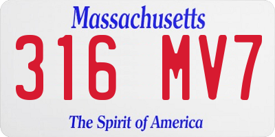 MA license plate 316MV7