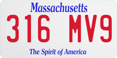 MA license plate 316MV9