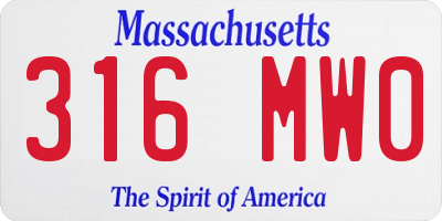 MA license plate 316MW0