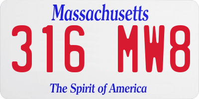 MA license plate 316MW8