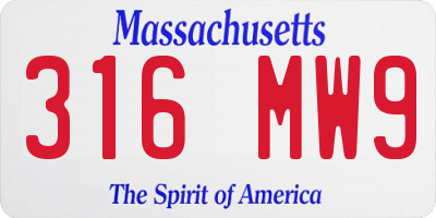 MA license plate 316MW9