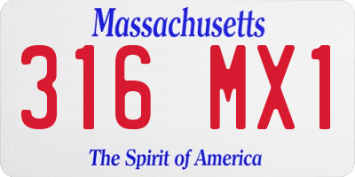 MA license plate 316MX1