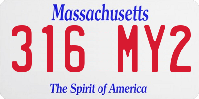 MA license plate 316MY2