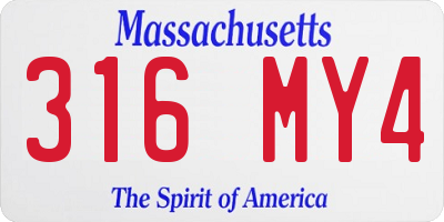 MA license plate 316MY4