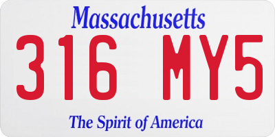 MA license plate 316MY5