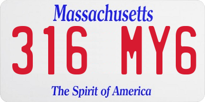 MA license plate 316MY6