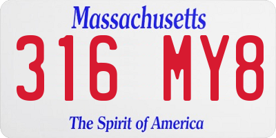 MA license plate 316MY8
