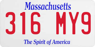 MA license plate 316MY9