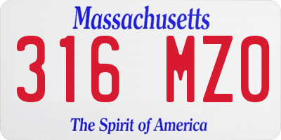 MA license plate 316MZ0